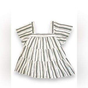 Terra sky Blouse Women’s 1X Multicolor Striped Short Sleeve